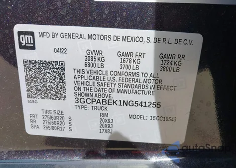 2022 Chevrolet Silverado 1500 2Wd Short Bed Custom from USA, damaged, VIN 3GCPABEK1NG541255